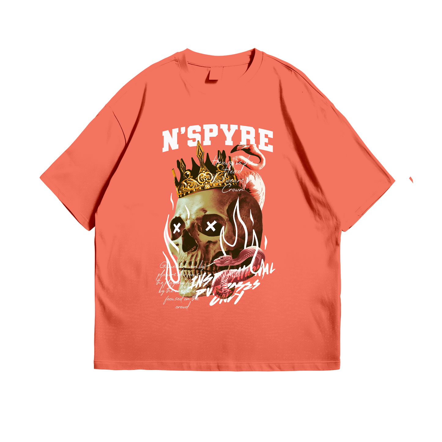 Orange Graphic Skull Tee