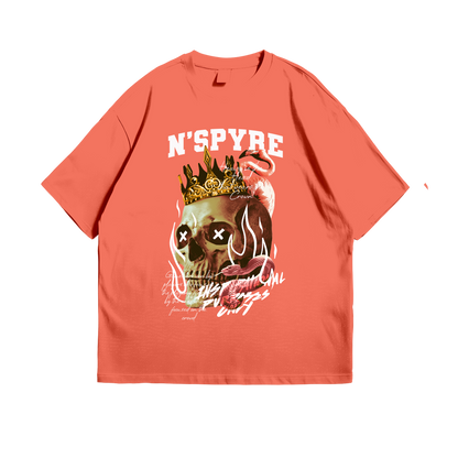 Orange Graphic Skull Tee