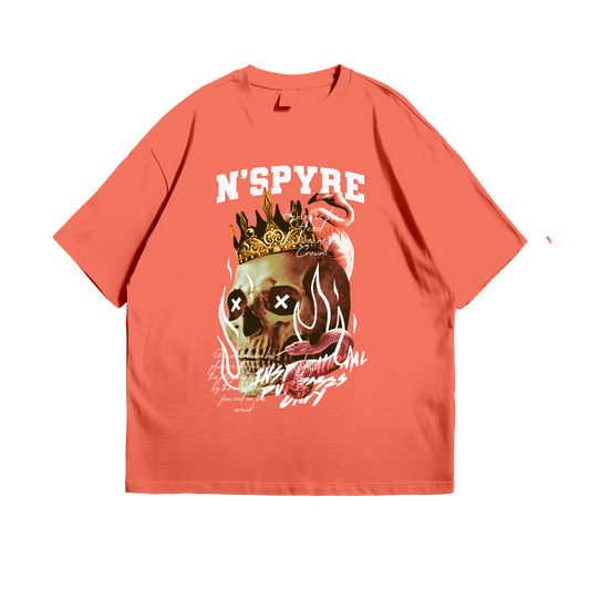 Orange Graphic Skull Tee