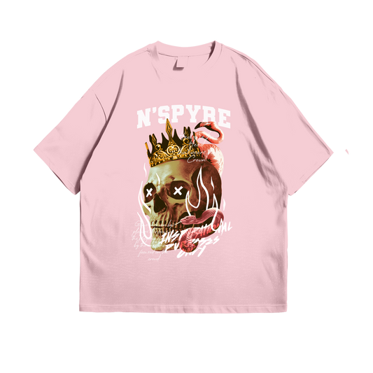 Light Pink Graphic Skull Tee