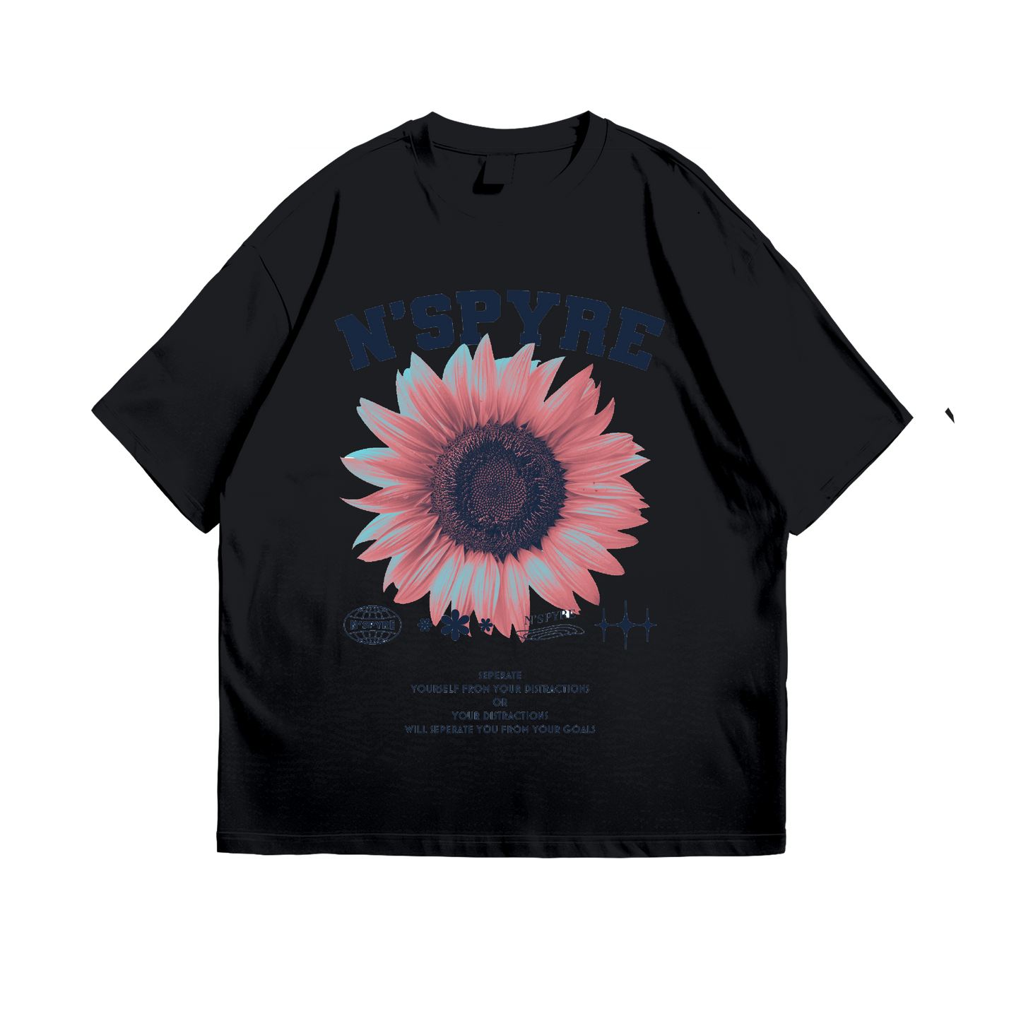 Black N'SPYRE Graphic Floral Tee
