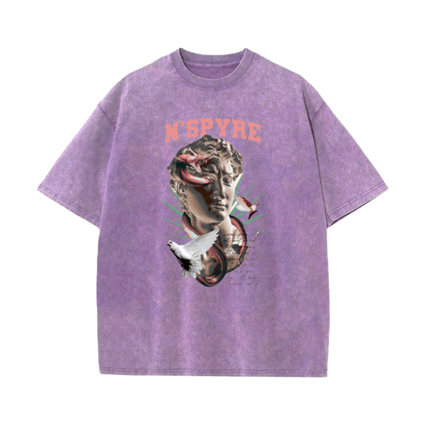 Acid Purple Graphic Stone Head Tee