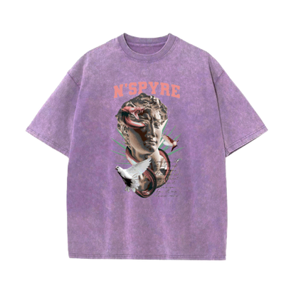 Acid Purple Graphic Stone Head Tee
